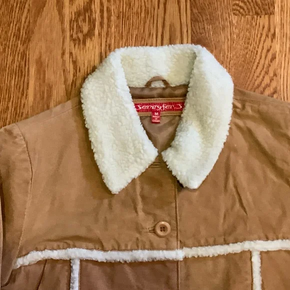 Vintage Jennyfer J Jacket Brown Leather Button Blazer Coat Size M #W4 - Picture 4 of 9